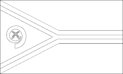 Omtrek van de vlag van Vanuatu om in te kleuren