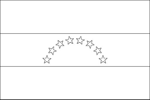 Omtrek van de vlag van Venezuela om in te kleuren