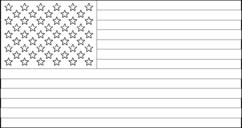Omtrek van de vlag van Verenigde Staten van Amerika (VS) om in te kleuren