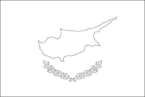 Omtrek van de vlag van Cyprus om in te kleuren