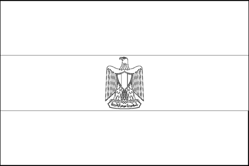 Omtrek van de vlag van Egypte om in te kleuren
