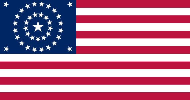 Vlag USA 38 sterren (1877 - 1890)