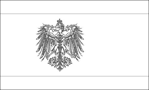 Omtrek van de vlag van Pruisen (Koninkrijk Pruisen) om in te kleuren