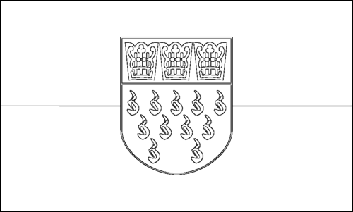 Omtrek van de vlag van Keulen om in te kleuren