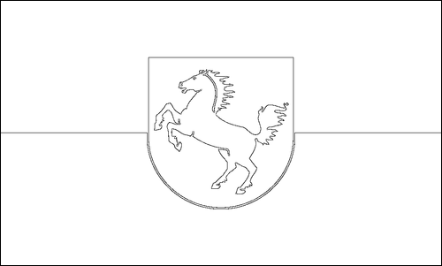Omtrek van de vlag van Stuttgart om in te kleuren
