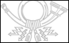 Vlag van Deutsche Bundespost (dienstvlag van 1950 tot 1994) om in te kleuren