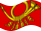 Zwaaien Deutsche Bundespost (dienstvlag van 1950 tot 1994) vlag statisch