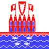 Heiligenhafen-Vlag vierkant