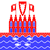 Heiligenhafen-Vlag vierkant