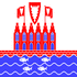 Heiligenhafen-Vlag vierkant