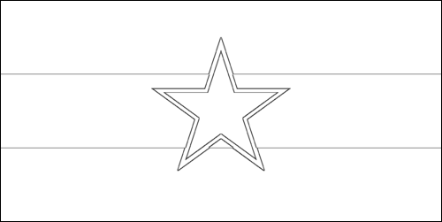 Omtrek van de vlag van Joegoslavië om in te kleuren