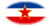 Joegoslavië-Vlag als ovaal vignet