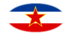 Joegoslavië-Vlag als ovaal vignet