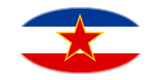 Joegoslavië-Vlag als ovaal vignet