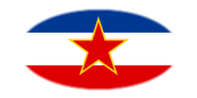 Joegoslavië-Vlag als ovaal vignet