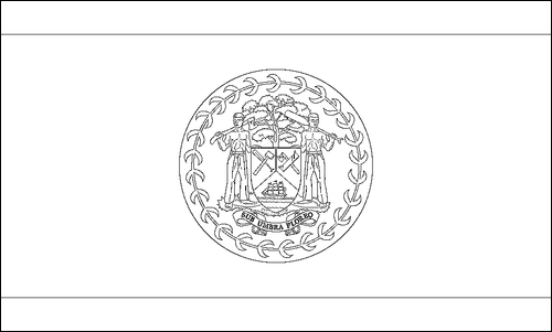 Omtrek van de vlag van Belize om in te kleuren